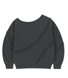 CUT OFF ONE SHOULDER SWEATSHIRT