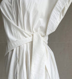 Pale Ribbon Wrap Collar Shirt Blouse
