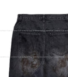 Dirty oil washed denim pants