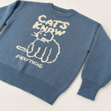 High Quality Cat Embroidery Thick Shibori Long Sleeve Knit