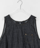 Yuyudi Layered Pocket Button Denim Vest