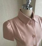 Modified Short Sleeve Collar Short Jacket Belt Set