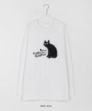 [unisex] Nady Cat Printed Over Long Sleeve Tee