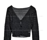 Tease See-Through Wrinkle Crop Cardigan