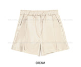 Pintuck Leather Half Pants