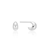H Edition Silver Off-Drop Hoop Earrings