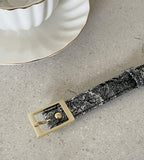 [PREMIUM] Dear Toile Pattern Puff Collar Jacquard Long One Piece (Belt Set)