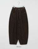 [unisex] Taoki banding fold balloon wide corduroy pants