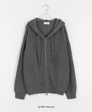 [unisex] Tennyu Warmer Knit Over Hood Zip-Up