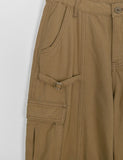 Sren Pintuck Cotton Cargo Wide Pants