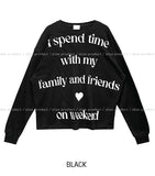 Week Heart Lettering Waffle Sweatshirt