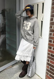 BUBBLY FRILL MIDI SKIRT