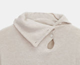 Teuan High-Neck Button Brushed Wool Long Sleeve T-Shirt