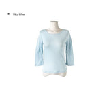 Deton Tencel Basic Round Three Quarter Sleeve T-Shirt