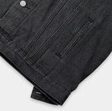 Drape hood denim jacket