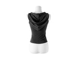 Cheche Layered Button Point Hood Sleeveless Top