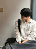 Rope Cable Half Zip-up Knit