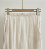 Linda Banding Pleated Maxi Long Skirt
