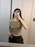 Soft Fit Layered Off-Shoulder Sleeveless
