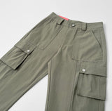 Cut long semi-straight cargo pocket pants