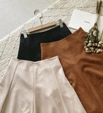 Lacey Suede Flared Skirt