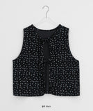 [BAONHAUS] Miphonne Flower Corduroy Ribbon Vest
