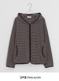 Leshu Stripe Fleece Zip-Up Jumper