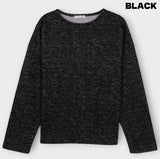 Prism boat neck knit long sleeve T-shirt