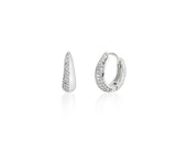 Claw Silver Half Pave One-Touch Earrings S