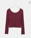 Mur Flower Pattern Round Neck Long Sleeve T-Shirt