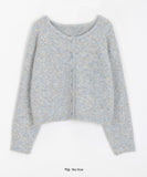 Rurui Mix Color Wool Crop Cardigan