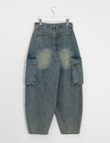 [unisex] Heen Balloon Cargo Denim Pants