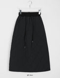 Longmi banding quilted long skirt