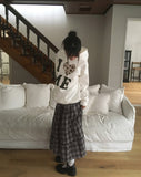 Solpa Check Flare Tiered Long Skirt