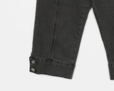 Leon Button Capri Denim Three Quarter Pants