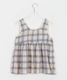 Yelna check lace button sleeveless