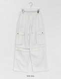 Checker Parachute Banding Wide Cargo Pants