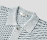 Linen Waffle Two Tone Knit Cardigan