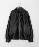 [unisex] Ratto Two Way Collar Leather Jacket