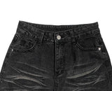 Cardin Black Blue Washing Wide Denim Pants
