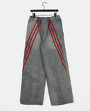 Biggie Hip Line Diagonal Track Denim Pants
