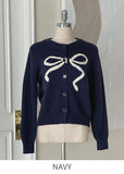 Evely Ribbon Round Knit Cardigan