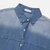 Summer Washing Denim Short Sleeve Shirt