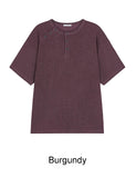 Felder Double Henley Neck Short Sleeve Tee
