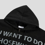 Wanted Lettering Crop Hood Zip-Up