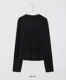 Yoni Color Plain Long Sleeve Tee