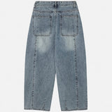 Shell Washing Wide Balloon Denim