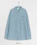 [unisex] Heibu Seersucker Over Check Shirt