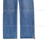 slit straight denim pants