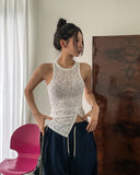 China lace hook slit sleeveless